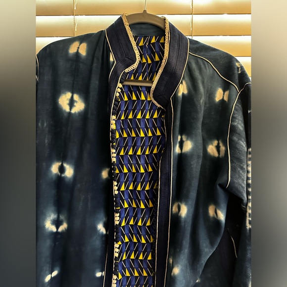Dark blue indigo cloth long jacket from Marrakech. - Picture 2 of 13